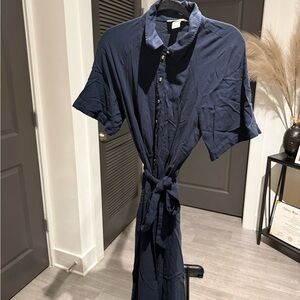 H&M Navy Blue Midi Dress